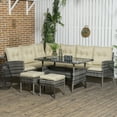 thumbnail image 2 of Outsunny 6 Pieces Patio Furniture Set Outdoor Dining Set Khaki, 2 of 10