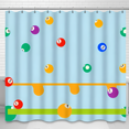 thumbnail image 1 of Colorful Billiard Balls Shower Curtain - Playful Design with Orange & Green Bands - Fun Bathroom Decor, 1 of 4