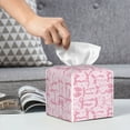 thumbnail image 6 of Lsque Ribbon Bow Printed Tissue Box Cover Holder, Facial Paper Organizer Dispenser,Square with Bottom Belt, PVC Leather Decorative Organizer, 6 of 8