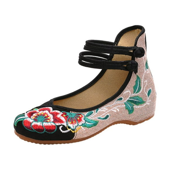 Qarigey Zapatillas de ballet para mujer asequibles y con estilo Moda económica para diario Zapatillas de ballet de lino para mujer Bombas Type2 NO2