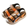 thumbnail image 4 of Caqnni Boys Girls Outdoor Sport Sandals,Kids Closed Toe Beach Sandals, Toddler Summer Shoes Casual Sandals Beach Shoes Boys Summer Sandals (Orange,9), 4 of 5