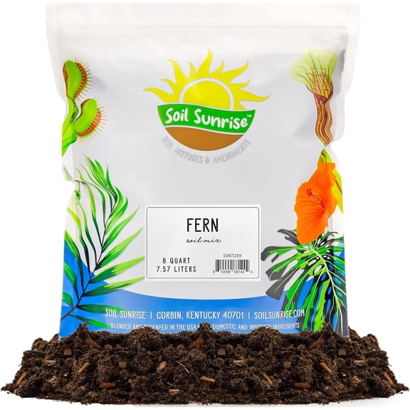 Fern Plant Potting Soil Mix (8 Quarts) Custom Hand Blended Mixture for Indoor/Outdoor Container Gardening
