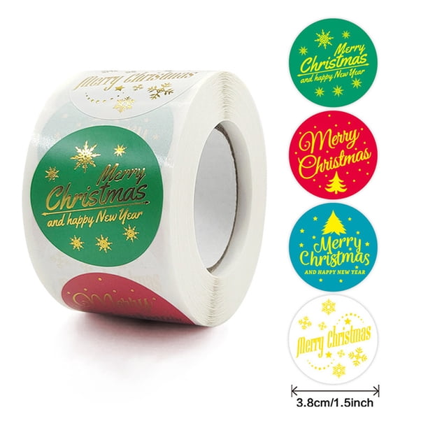 Feliz Navidad, Etiquetas Redondas De Navidad Bronceadas, Etiquetas De Regalo De Navidad Para Sellar Regalos, Suministros Para Fiestas De Navidad Serendint HA046965-02
