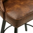 thumbnail image 4 of Dycanpo 26" Swivel Counter Height Bar Stools Set of 2 with Back Faux Leather for Home Kitchen, Brown, 4 of 11