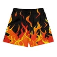 thumbnail image 4 of FRSASU Men's Basketball Shorts Casual Workout Athletic Shorts Mesh Flame Graphic Print Running Velvet Short Pants Orange, 4 of 9
