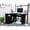 Black, variant on L-Shaped Desk with Left Return and Sleek Handles / Retractable Tray, Sturdy Desk