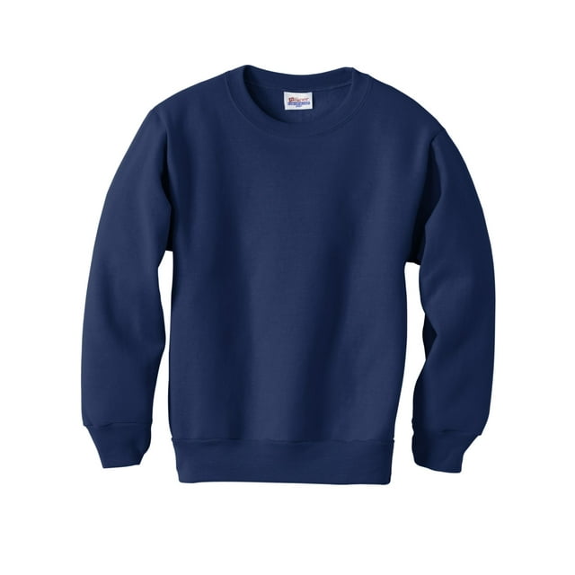 Hanes ComfortBlend EcoSmart Boy`s Crewneck Sweatshirt, XS, Navy
