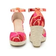 thumbnail image 5 of BLISSFUL STEP Platform Espadrilles Closed Toe Wedge Heel Sandals for Women Red 7.5, 5 of 6