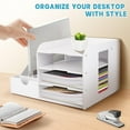 SSAWcasa 4Tier Office Supplies Desk File Organizer with Pen Holder