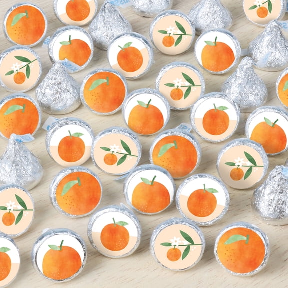 Big Dot of Happiness Little Cutie Clementine - Orange Citrus Baby Shower and Birthday Party Small Round Candy Stickers - Party Favor Labels - 324 Count