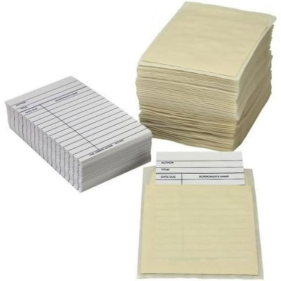 Library Book Pocket/Book Card Combo Pack 100 of Each per Package