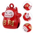 thumbnail image 4 of 1 Set 12Pcs Fortune Cat Shape Bells Pet Bells DIY Supplies (Red Black Golden), 4 of 4
