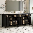 Vanity Art 72" Double Sink Bathroom Vanity With Mirror - Carrara Marble Top, 5 Drawers, Soft-Close Doors (VA1072-DW)