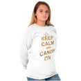 thumbnail image 4 of Keep Calm and Candy On Halloween Long Sleeve TShirt Men Women Brisco Brands S, 4 of 6