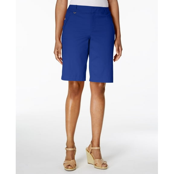 Charter Club Womens Classic Fit Embellished Bermuda Shorts Blue 6