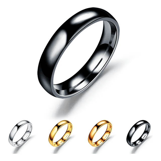 Anillo De Pareja De Titanio Liso De Acero Inoxidable Simple Xtellar negro