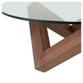 thumbnail image 2 of Como Round Coffee Table with Walnut stained ash base w/ Clear tempered glass top, 2 of 4