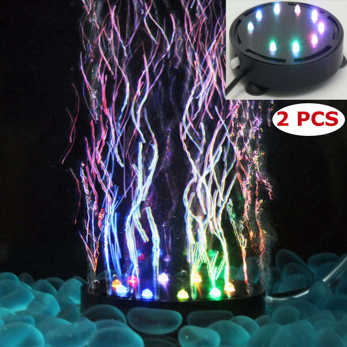 LED Aquarium Air Bubble Aquarium Light Multi-Color-Diving torch 3 SIZE BEST 