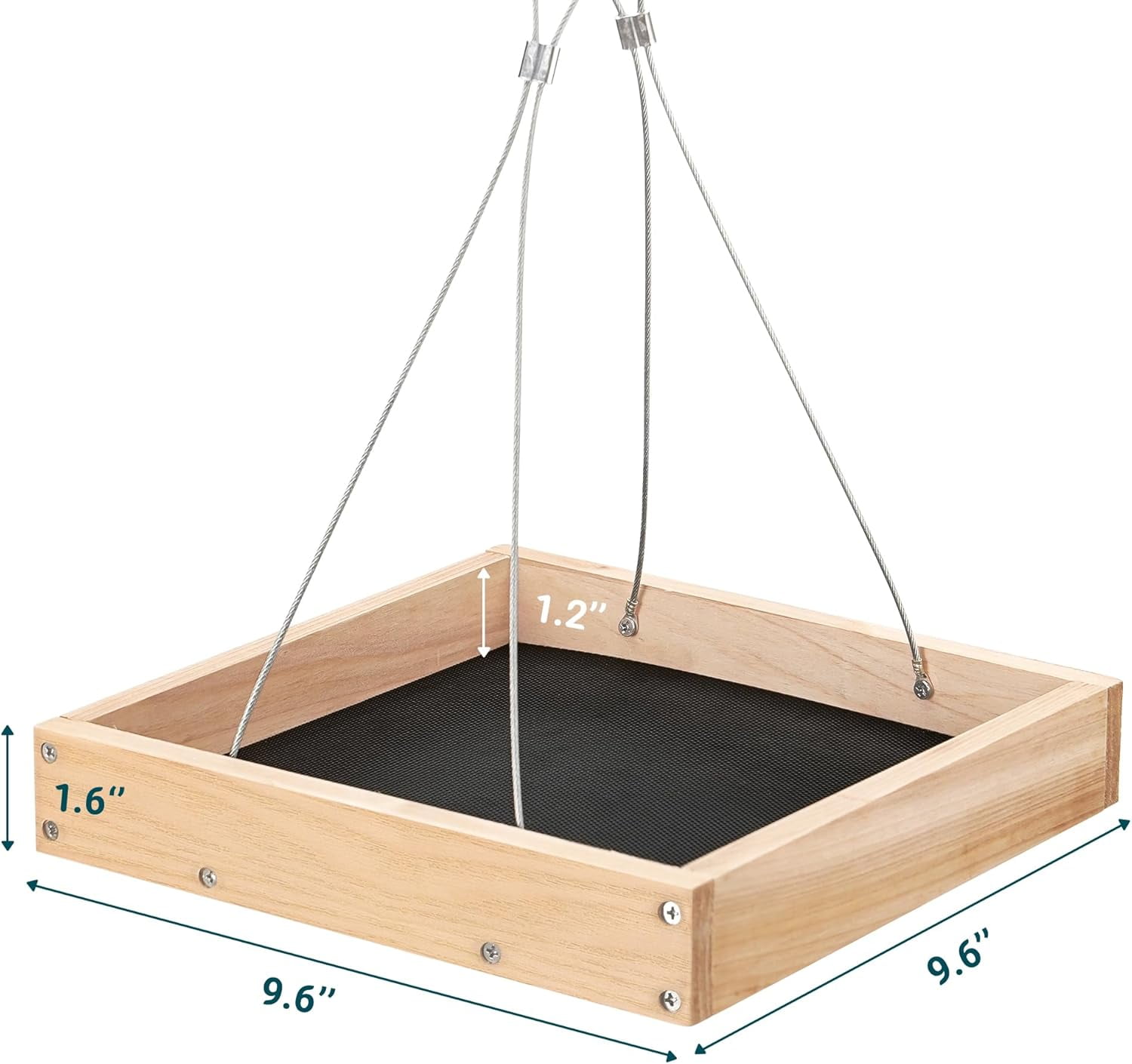 Platform Bird Feeder for Outdoor, Eco-Friendly Wood Hanging Tray Bird Feeders，Durable and Stable Great for Hanging Wild Birdfeeder Trays in Garden Outdoors, Install Required