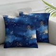 thumbnail image 3 of Acheng Gold and Blue Abstract Art Short Plush Pillowcase Set of 2 White, 3 of 7
