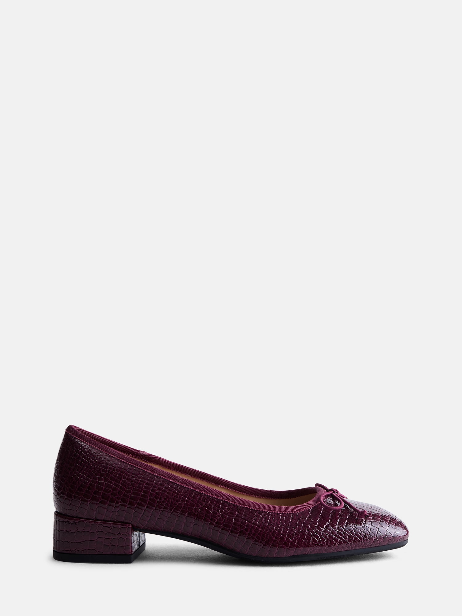 Scenario Women's Low Heel Faux Croc Ballet Flats