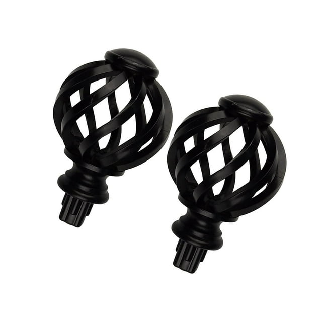serony 2 Pcs Embouts de Tringle à Rideau 3/4 Pouce Remplacement pour Salon Noir Ajouré