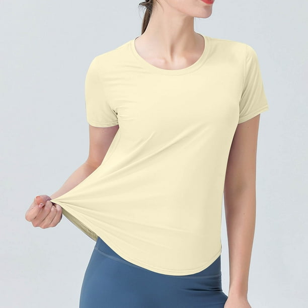 mfyjkho Tops Para Hacer Ejercicio Para Mujer, Blusa Informal De Manga Corta Con Cuello Redondo Para Mujer Tops Para Salir Para Mujer M
