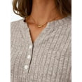 thumbnail image 6 of Womens 2 Piece Lounge Sets Fall Henley Neck Sweater Matching Sweat Suits Comfy Pajamas Clothes Pockets Camel L, 6 of 7
