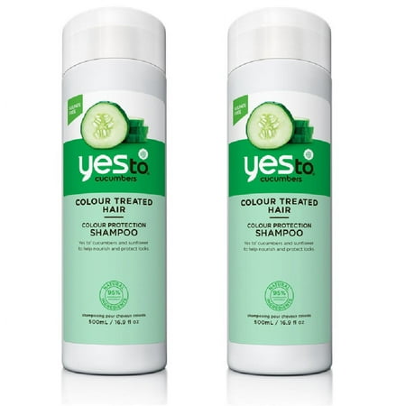 Yes To Cucumber For Colour Treated Hair, Shampoo, 16.9 Oz (Pack of 2) + 3 Count Eyebrow Trimmer