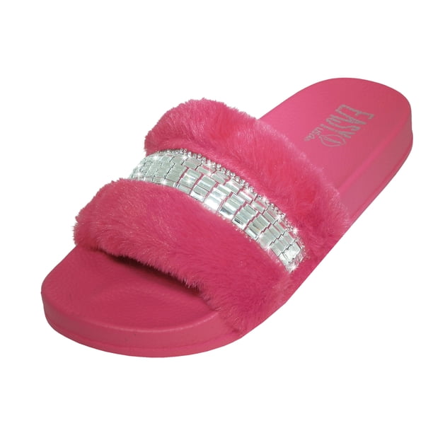 womens fur slide slippers