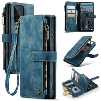 CaseMe Case for Samsung Galaxy A53 5G Wallet Case for Women Men, Fashion Durable PU Leather Magnetic Flip Lanyard Strap Wristlet Zipper Card Holder Wallet Phone Case for Samsung Galaxy A53 5G 6.5"