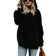 thumbnail image 4 of Fluffy Jacket Women Solid Color Coat Warm Winter Overcoat Button Down Overcoat Windproof Outer Coat Long Sleeve Cardigan, 4 of 7