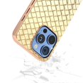 thumbnail image 4 of For iPhone 16 Pro Max Case Woven Texture Electroplating Edge Leather Coated PC+TPU Phone Cover - Gre, 4 of 5