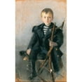 thumbnail image 2 of Olga Boznanska 13x18 Gold Ornate Wood Frame and Double Matted Museum Art Print Titled - A Portrait of a Blond Boy and Black Coat with Gold Button, 2 of 4