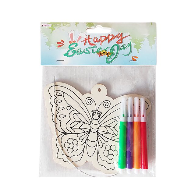 asddcavvf Easter DIY Wooden Drawing Board Kids Painting Coloring Craft Decoration Easter Rabbit