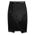 thumbnail image 2 of Herrnalise Women Ladies High Waist And Knee Skirt Front Split Sexy Hip Bottom Leather Skirt, 2 of 6