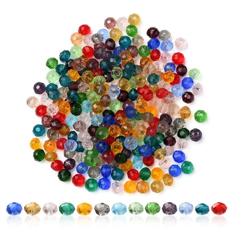 Faceted Rondelle Transparent Glass Beads Mixed Color 4x3mm Hole: 1mm 200pcs/set DIY