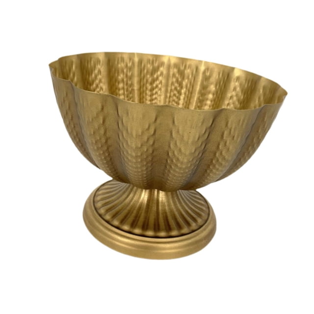 GUOOL French Urn Planter Small Flowerpot Basin Metal Traditional Plant Vase Decorative 23cm Deep Gold