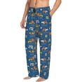 thumbnail image 2 of Uemuo Construction Vehicles Pattern Men's Wide Leg Palazzo Lounge Pants with Pockets Light Weight Loose Comfy Casual Pajama Pants-X-Large, 2 of 9
