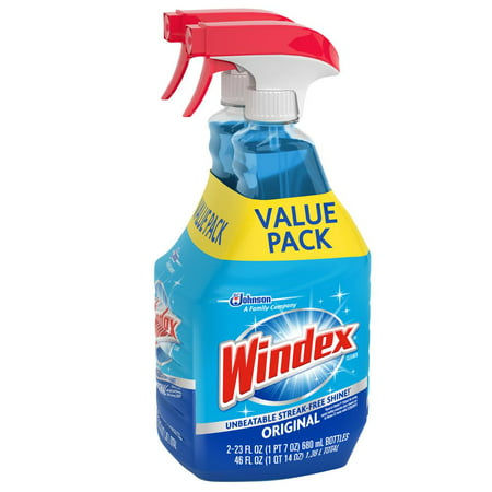 Windex Glass Cleaner Trigger Bottle, Original Blue, 23 fl oz (2 (Best Homemade Car Window Cleaner)
