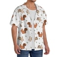 thumbnail image 2 of Goofa Rabbit And Squirrel Printed Men's Casual Short-sleeved Shirt,Lightweight Breathable Button-down,Summer Casual men's top,Versatile Fashion shirt-Medium, 2 of 7