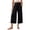 Black *, variant on Women Fold Over Waist Lounge Capris Gaucho Wide Leg Flowy Cropped Pants Casual Yoga Culotte Pajama Bottom