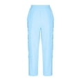 thumbnail image 4 of Leesechin Womens Wide Leg Linen Pants High Waisted Drawstring 100% Linen Flowy Crop Trousers with Pockets, 4 of 6