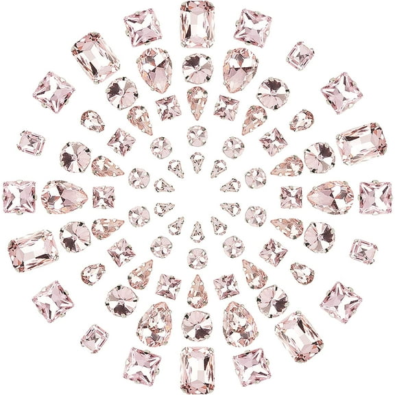 100PCS Mixed Shapes Sew On Rhinestones Tear Drop Rhinestones Flatback Gemstones
