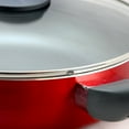 thumbnail image 3 of Oster Herscher 3.5 Qt Non-Stick Aluminum Saute Pan with Lid, Tanslucent Sauce, Translucent Red, 3 of 5