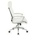 thumbnail image 3 of Executive Faux Leather High Back Chair in White with Padded Arms, 3 of 5