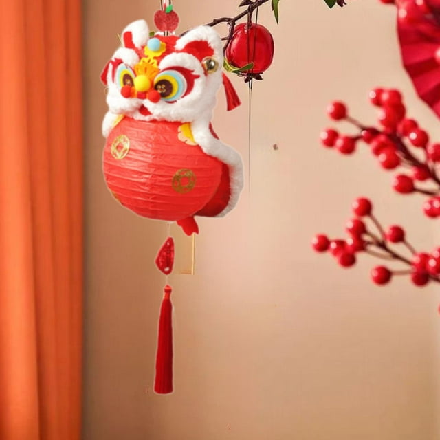 Linterna de danza del león 2025 Macarena Linternas chinas Festival de las Linternas Año Nuevo Lunar Rojo