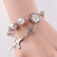 thumbnail image 4 of Pulsera Cruzada Cruzada Puerta Artificial Rosario Pulsera Joyería para Mujeres y Niñas (Plateado), 4 of 5