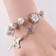 thumbnail image 5 of BRIGHTFUFU Pulsera Cruzada Cruzada Puerta Artificial Rosario Pulsera Joyería para Mujeres y Niñas (Plateado), 5 of 7