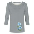thumbnail image 4 of Juslio Women Shirts Crew Neck 3/4 Sleeve Tees Print Graphic Blouses Plus Size Loose Casual, 4 of 4